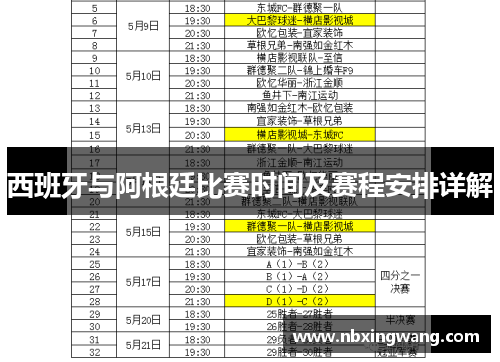西班牙与阿根廷比赛时间及赛程安排详解